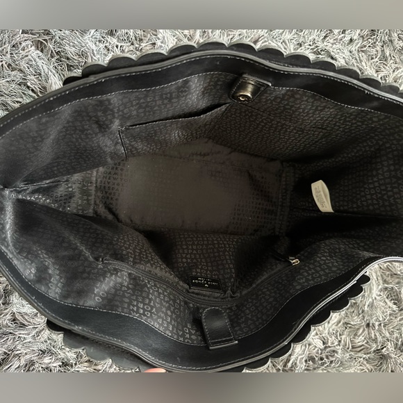 Kate Spade Black Leather Scalloped Tote - Picture 4 of 10